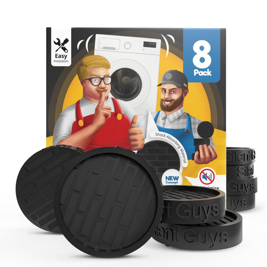 Silent Guys Anti Vibration Pads for Washing Machine - 8 Pack Washing Machine Anti Vibration Pads Vibration Isolation Pads Washing Machine Shock Absorber Washing Machine Leveling Feet